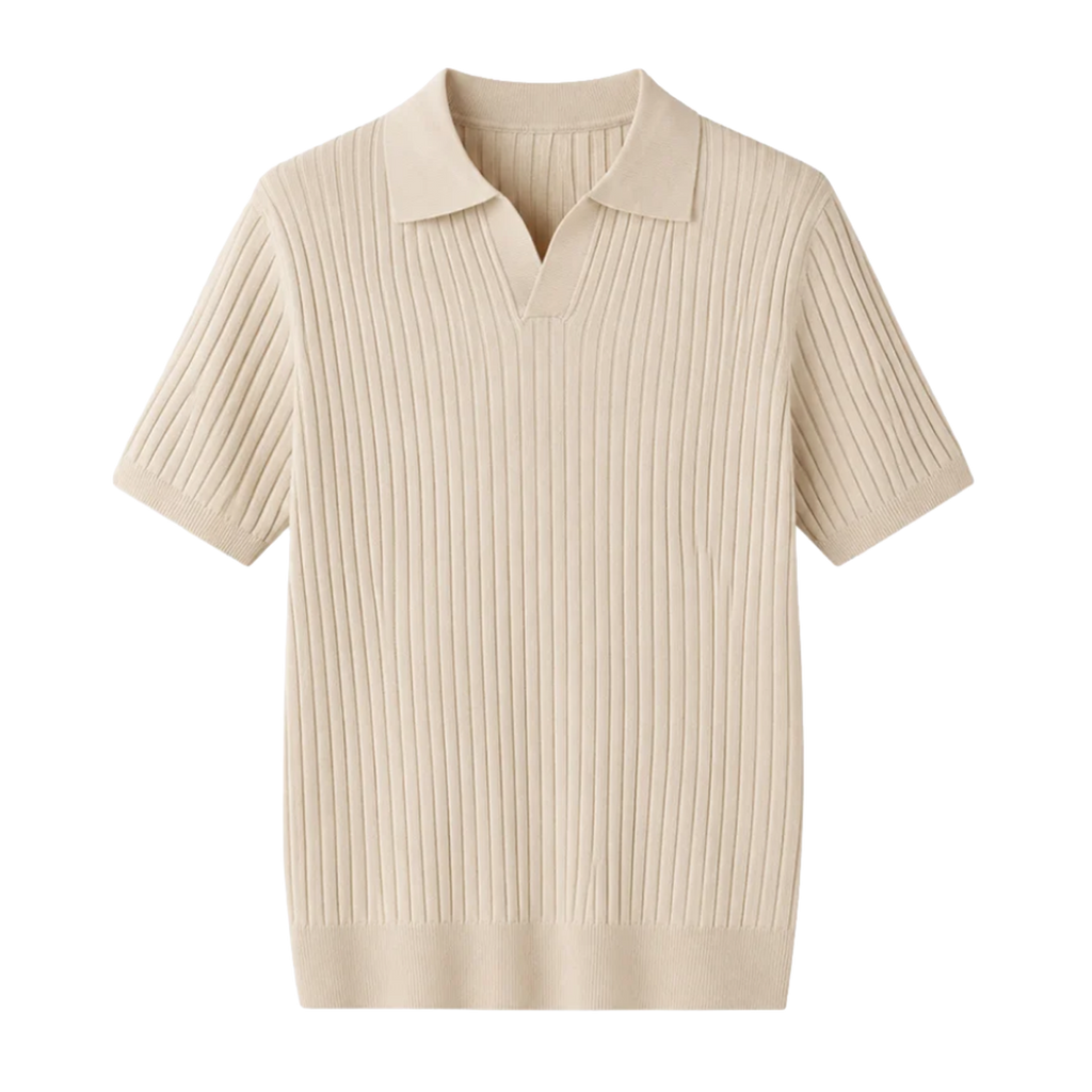 Ivory Ribbed Polo