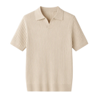 Ivory Ribbed Polo