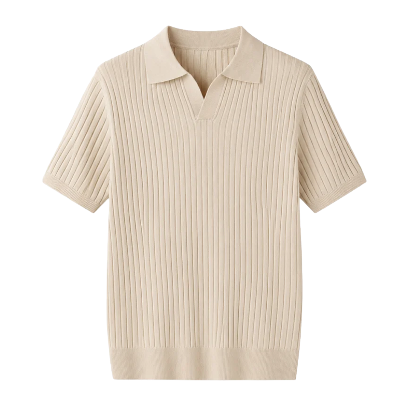 Ivory Ribbed Polo
