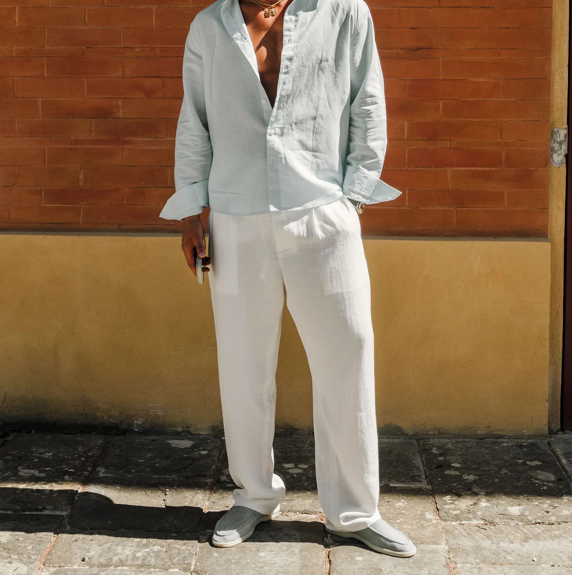 Ivory Wide Leg Trousers