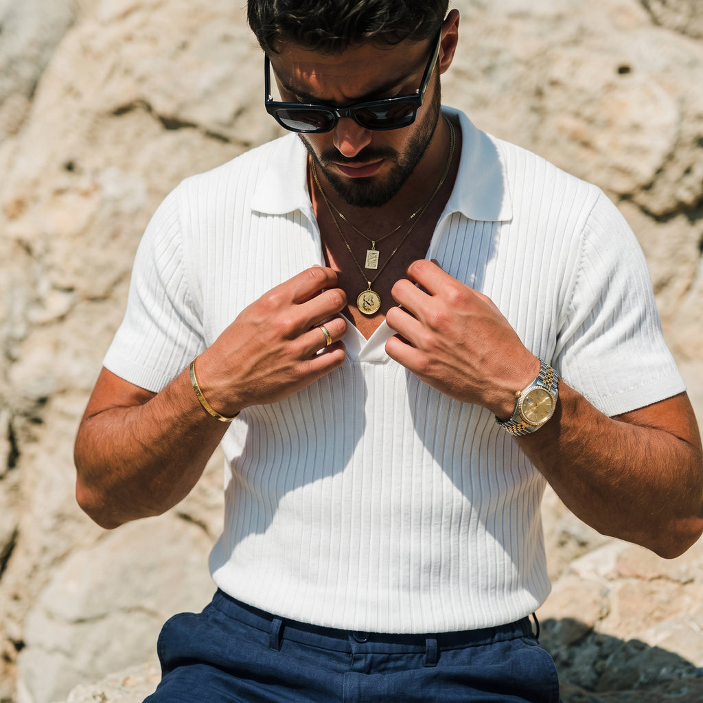 Chalk Ribbed Polo