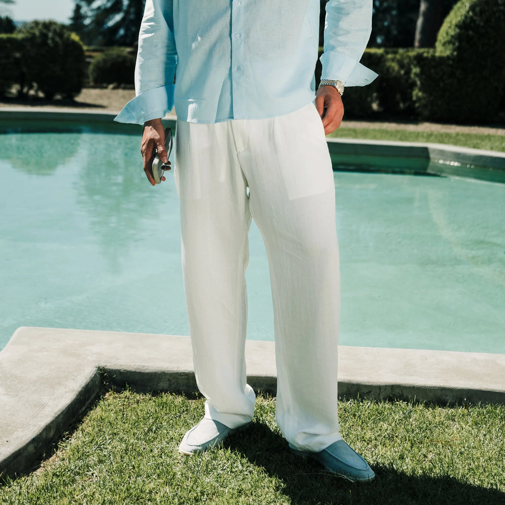 Ivory Wide Leg Trousers